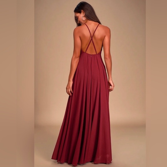 Lulus Like New Mythical Kind of Love Plum Maxi Dress M - Picture 2 of 9